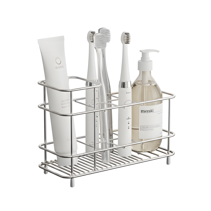 킵틸 스테인리스 전동칫솔 거치대 세면대 칫솔 치약 올인원 수납 정리대