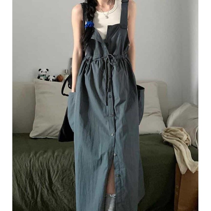 소소 릴리멜빵 치마 민소매원피스