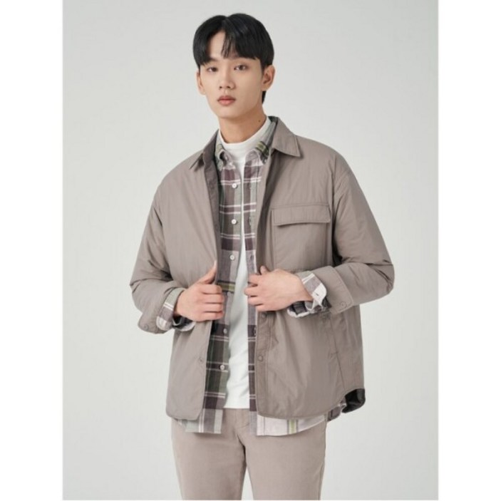 빈폴아울렛 빈폴멘 솔리드 패딩 셔츠  베이지 BC3964C83A