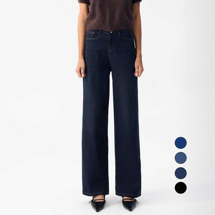 엘블로썸 여성 [숏,기본,롱] 스판 와이드 핏좋은 히든밴드 청바지