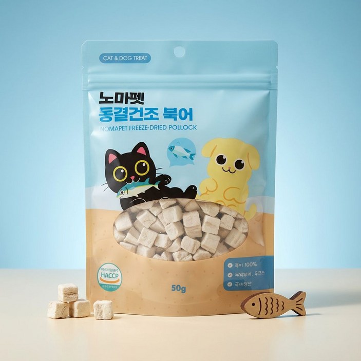 노마펫 국내산 동결건조 간식, 북어