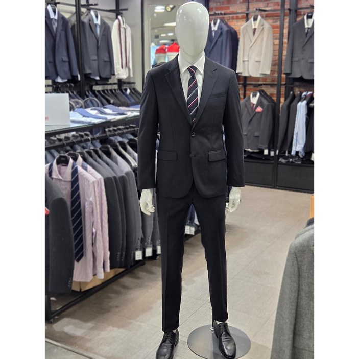 블랙 입고 젠 맨잇수트 25 FW 기본 솔리드 블랙 스트레치 사계절용 정장 세트 면접 경조사 남자 예복 401