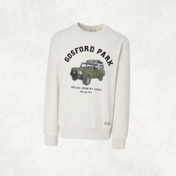 고급스럽고 세련된 헤지스 HAZZYS[25FW] HAZZYS Gosford Park 그래픽 맨투맨티셔츠 (HZTS5D701OW) 선물