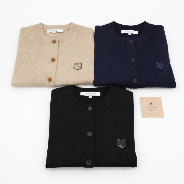 [국내] 메종키츠네 여성 볼드 폭스 헤드 패치 레귤러 가디건 MW00508KT1036