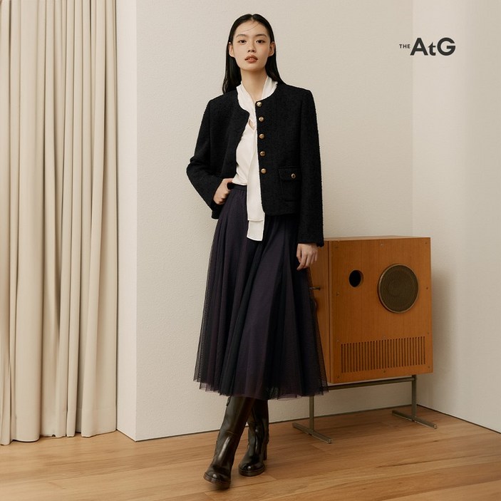 더엣지 [론칭가79,900원] 투톤 샤 스커트 317921