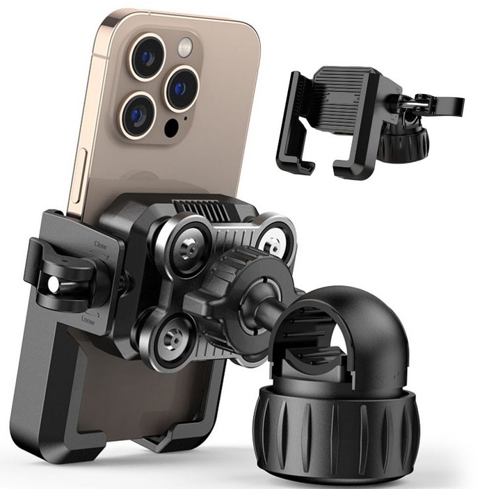 구해바 강력고정 로드 자전거 핸드폰 거치대 핸들바 원터치, 블랙