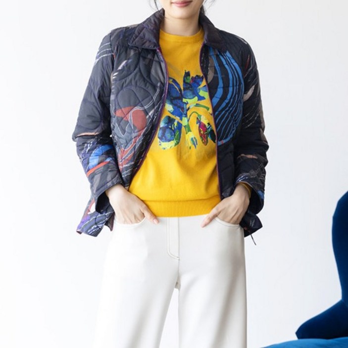 [디아스토리] 컨템곡선 패딩 재킷 (AGWPJK83)-NV