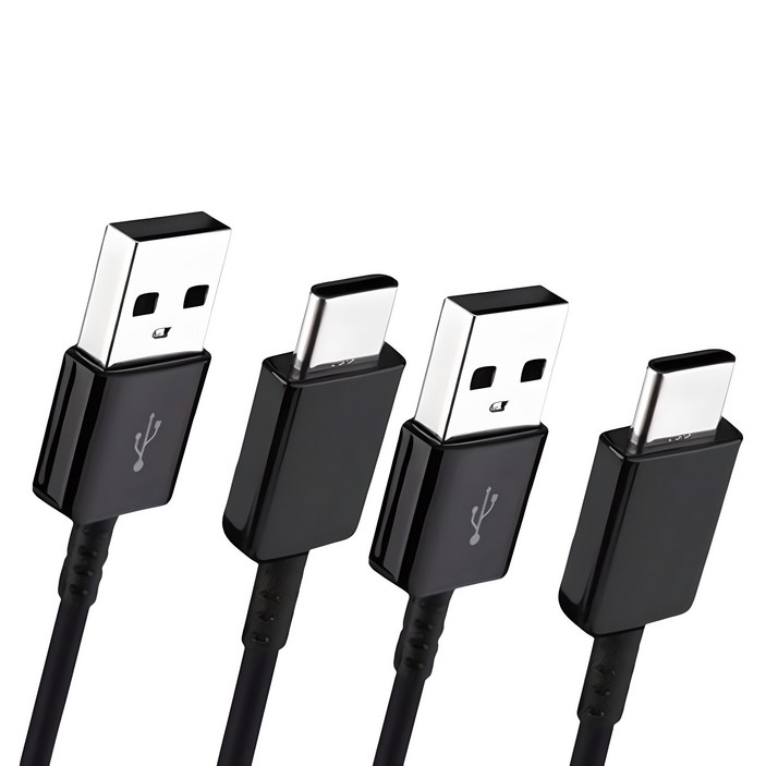 1+1 삼성 정품 C타입 고속 충전케이블, 2개, 150cm, 블랙 ( 2개입 )