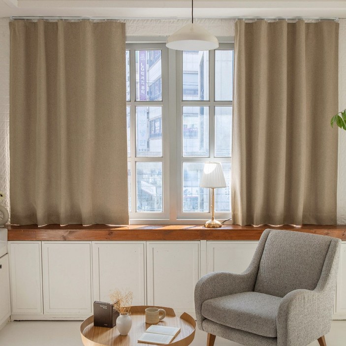 호텔식 린넨스타일 100% 빛차단 암막커튼