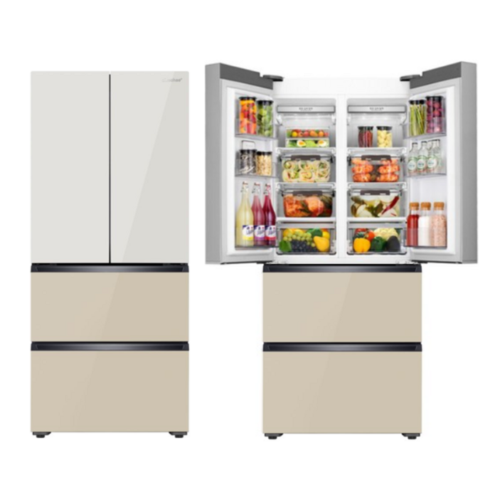 1등급 딤채 4도어 4룸 467L 스탠드김치냉장고 무료설치 폐가전수거, JDQ48IRLIEO, 샤인 베이지오트밀