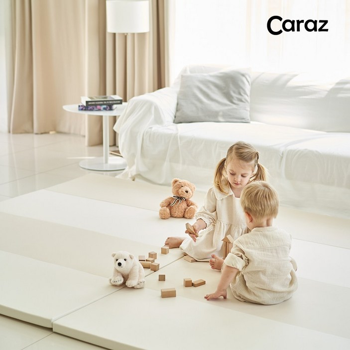 카라즈 시그니처 항균 클린 폴더매트 틈새없는 유아매트 층간소음매트, 베이지S 단품