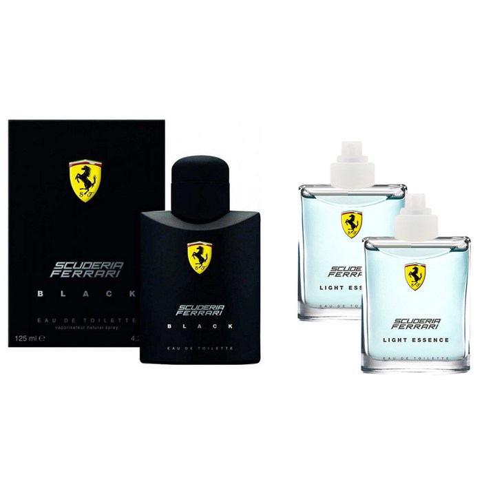 [공식수입] 페라리 블랙 오 드 뚜왈렛 125ml +페라리 라이트 에센스 75ml + 페라리 라이트 에센스 75ml 세트