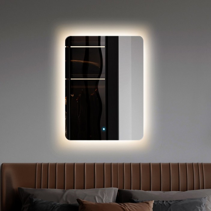 온미러 LED 사각형 거울 간접 조명 노프레임 KC인증 벽걸이 욕실 화장실 화장대 인테리어 - 쇼핑앤샵