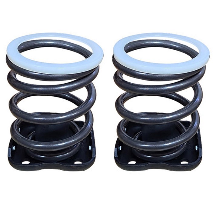 고급형(대형) 15mm 봉고3 1톤 2륜전용 화물차 캠핑카 코일스프링세트(스프링2개+받침대2개) 2중 분체도장 적재함 화물칸 하체 보강 완충 서스펜션