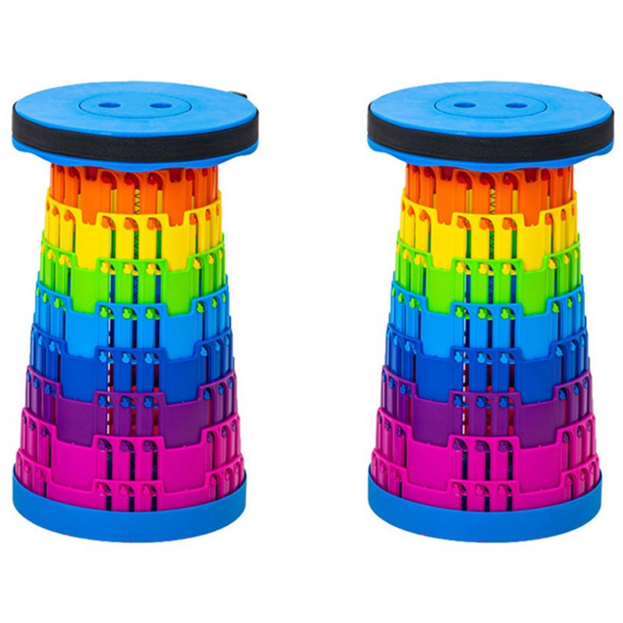 다나몰 아코디언 의자 무지개 놀이동산 줄서기 휴대용 캠핑 폴딩 3세대의자, 2개, 블루