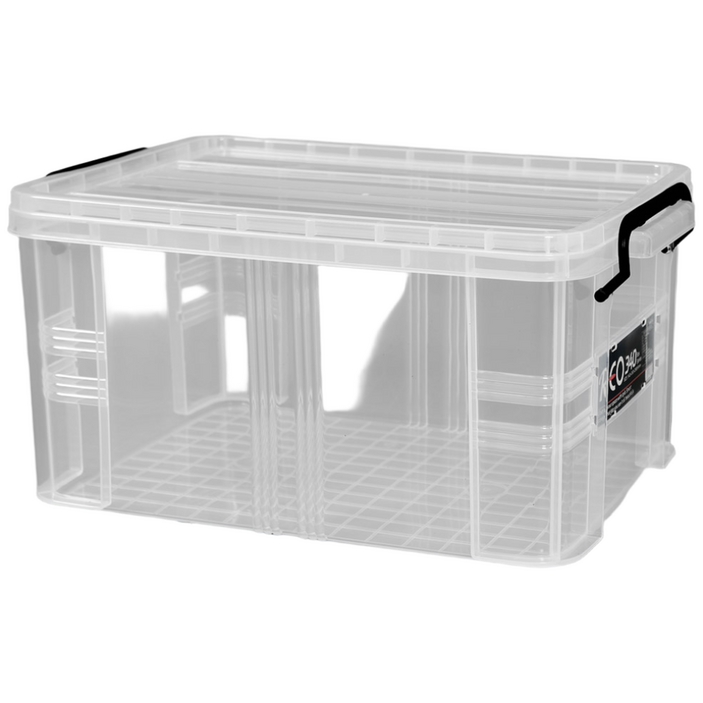 지오리빙 레오박스 다용도정리함 리빙박스 수납 공간 정리함, 투명, 4개