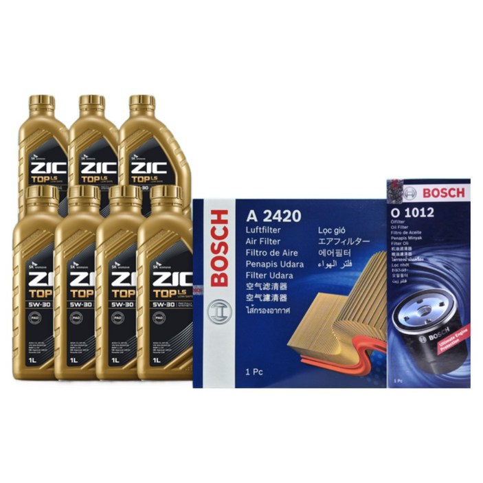 뉴 체어맨 W (W220) 3.2 가솔린 엔진오일세트 SK 지크 탑 LS 5W30 (ZIC TOP LS)