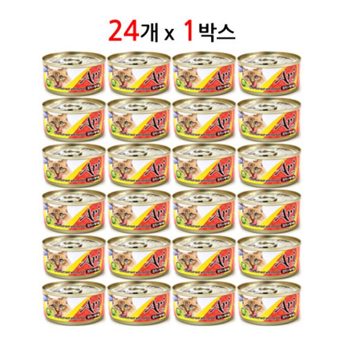 테비토퍼 아리 고양이 간식캔, 헤어볼, 80g, 1박스