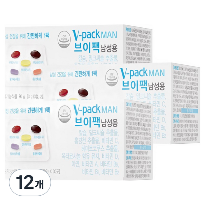 브이팩 남성용 멀티비타민 90g, 90g, 12개