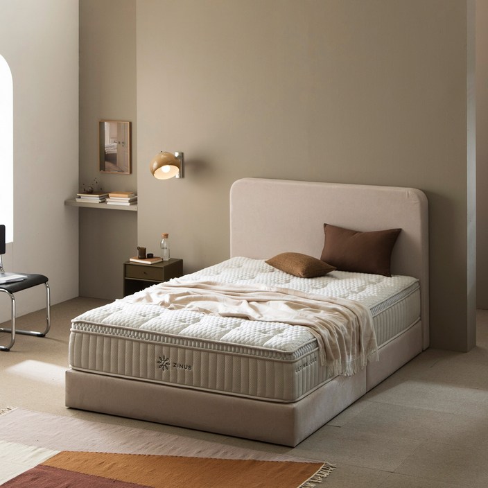 지누스 얼티마 럭스 스프링 매트리스, 화이트, 23cm