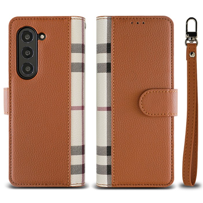 심플리로어 VERA 레더 휴대폰 케이스 + 손목 스트랩 세트