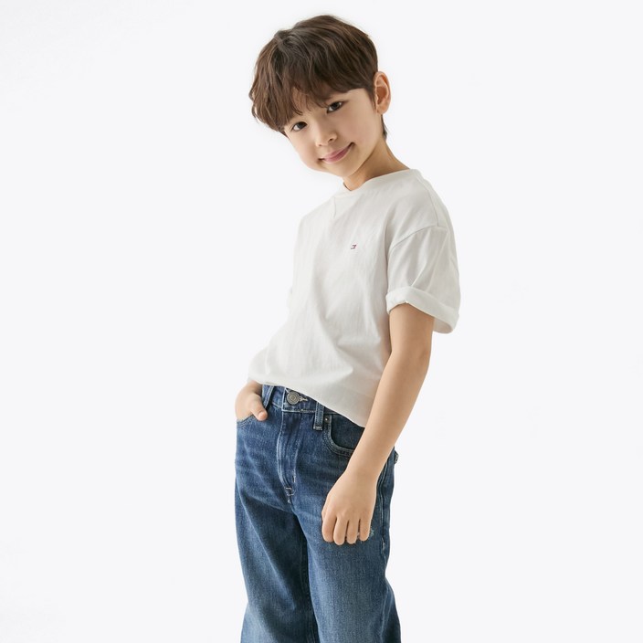 타미힐피거 아동용 에센셜 티셔츠 Medium Red