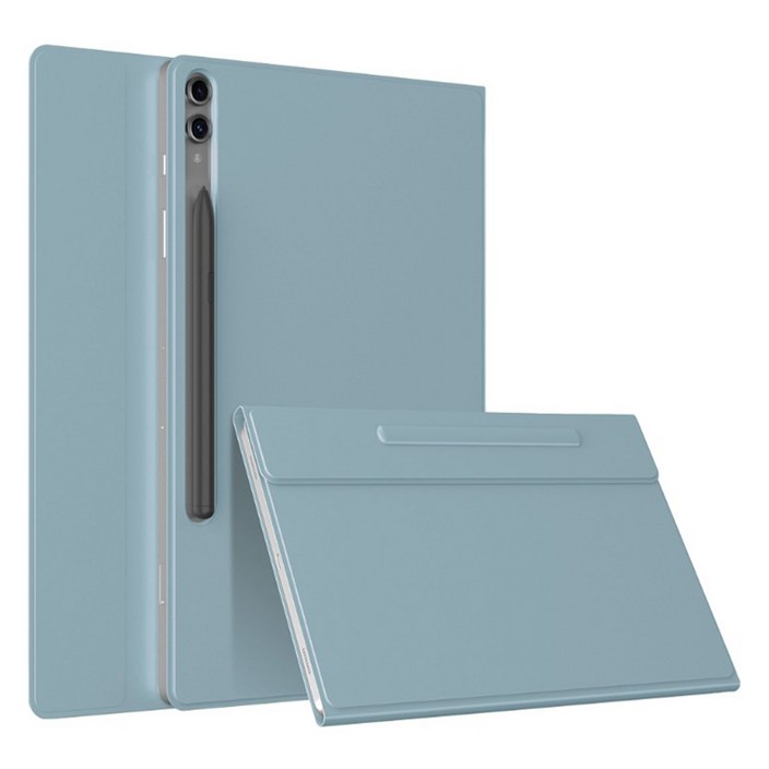 지에스비케이스 프리미엄 태블릿PC 펜슬 수납 슬림 북커버 케이스, 샤틴소프트블루, 1개