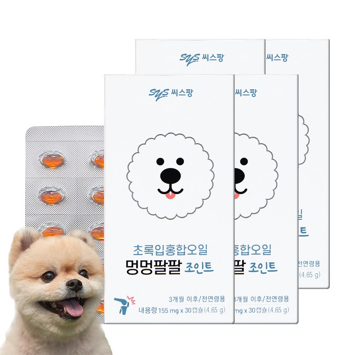 멍멍팔팔 조인트 반려견 관절 영양제, 초록입홍합, 4개, 뼈관절강화