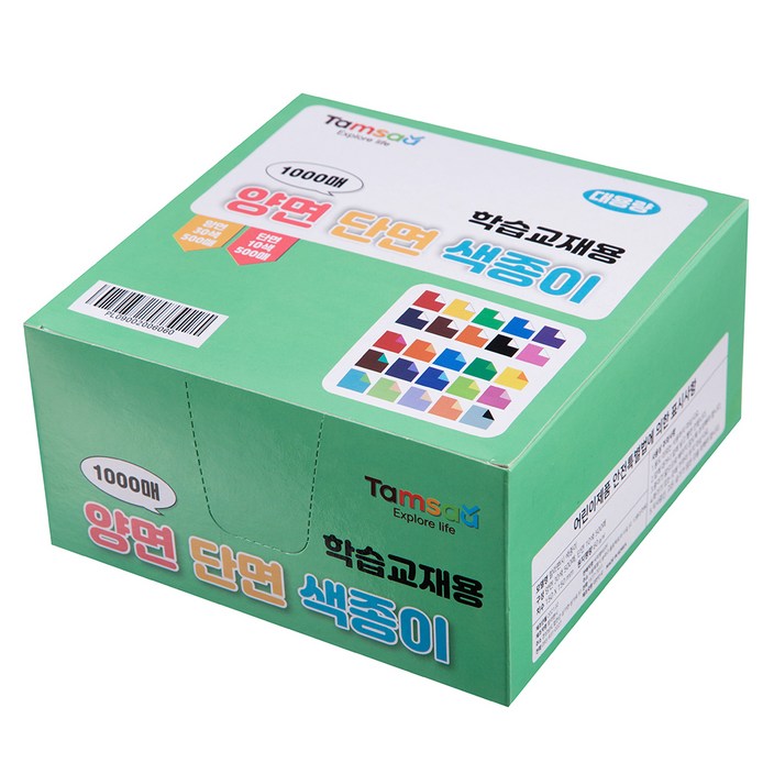 탐사 학습교재용 대용량 믹스 색종이 1000매, 30색, 1팩 탐사 학습교재용 대용량 믹스 색종이 1000매, 30색, 1팩