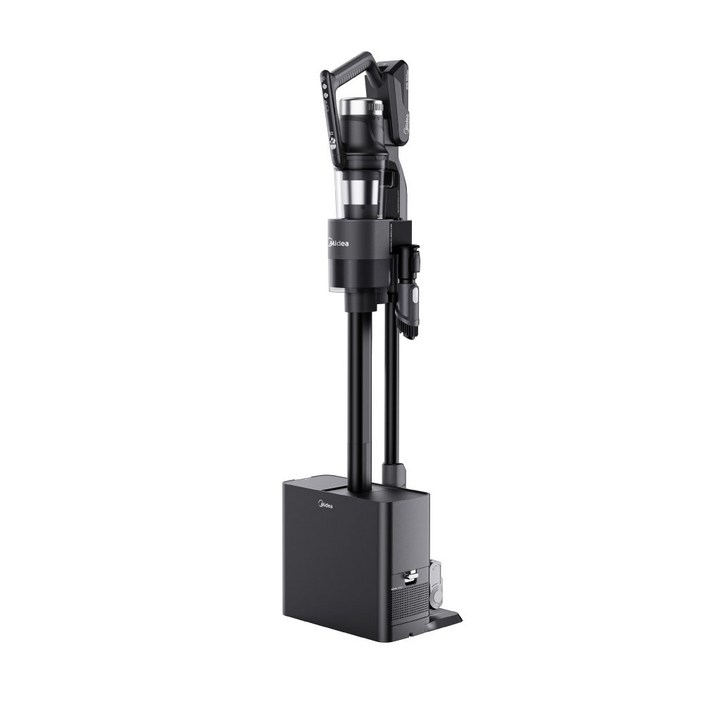 마이디어 자동 먼지비움 스테이션 무선청소기 + 추가 더스트백 MP08KRGY-DS, 블랙, MP08KRGY-DS