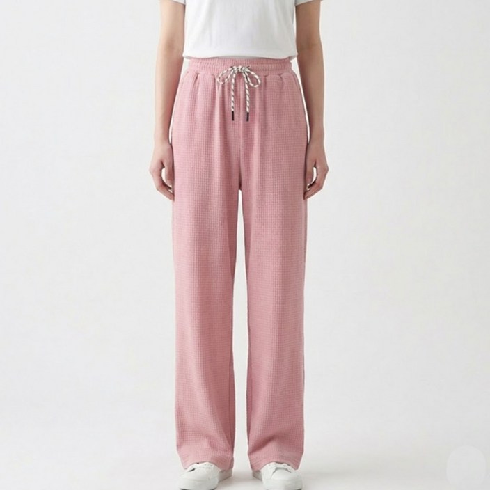 소니오 여성용 그리드 패턴 와이드 바지