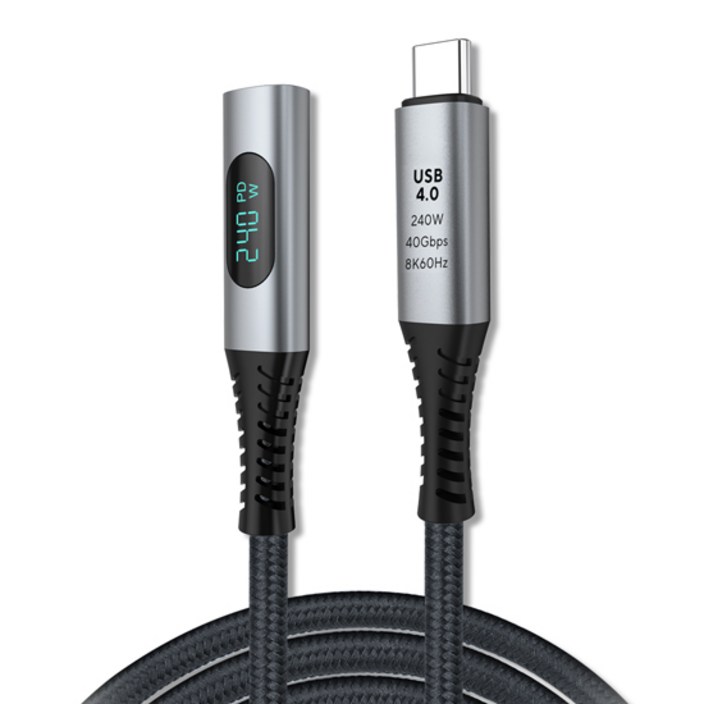 엠비에프 USB 4.0 C타입 M C타입 F 240W 40Gbps 연장 케이블 MBFU40MF03, 30cm, 혼합색상, 1개 엠비에프 USB 4.0 C타입 M C타입 F 240W 40Gbps 연장 케이블 MBFU40MF03, 30cm, 혼합색상, 1개