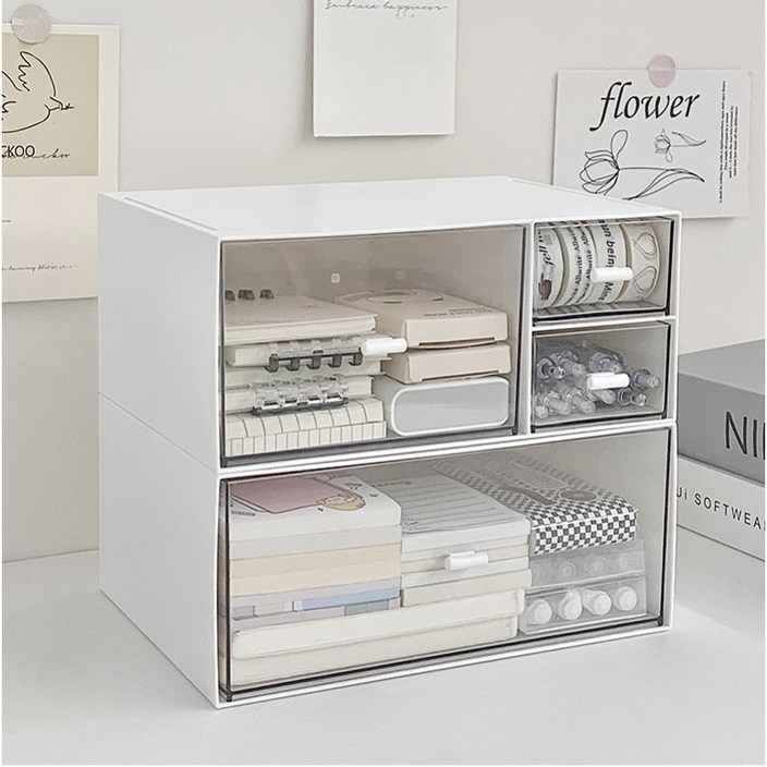 미우리빙 키높이 책상 수납 정리 서랍 오거나이저 2단 1세트, 단일색상