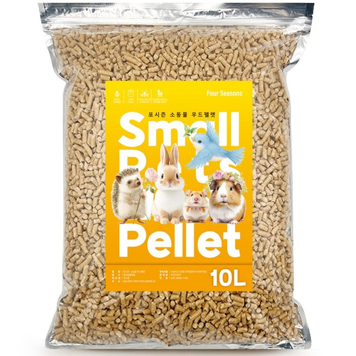 포시즌 소동물 프리미엄 우드펠렛 베딩 특제품, 1개, 10L