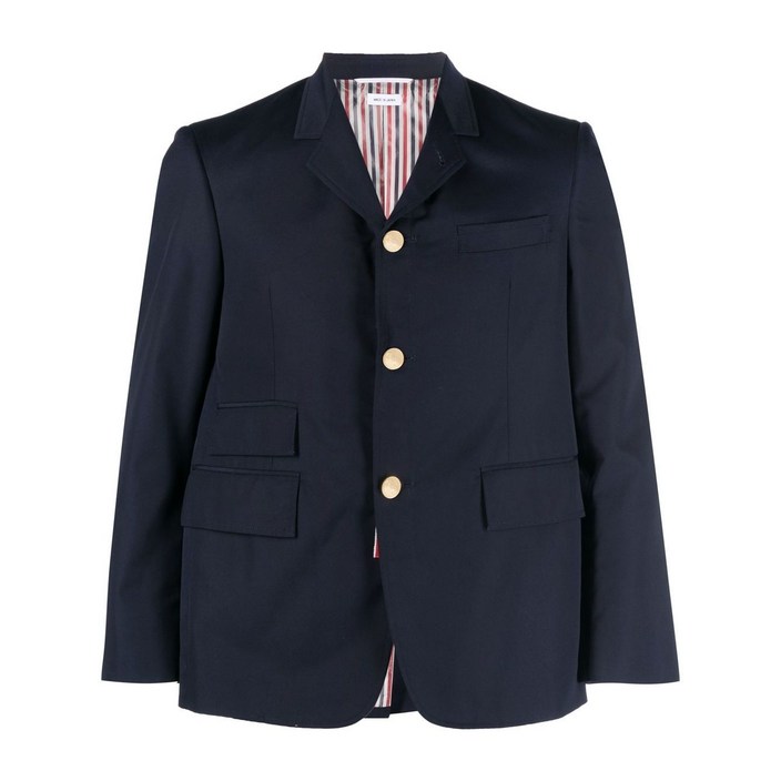 톰 브라운 싱글 브레스티드 크롭 소매 블레이저