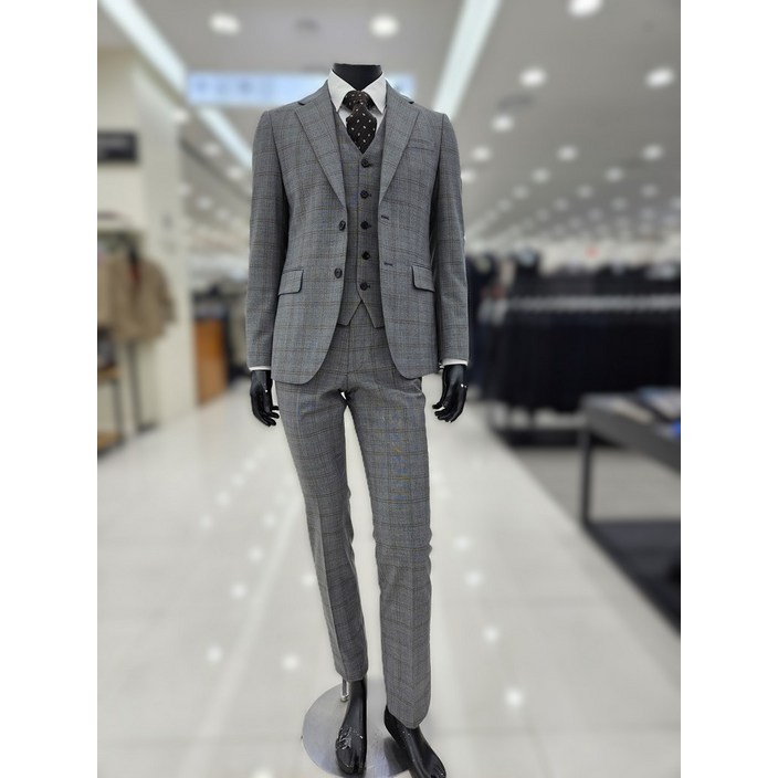 파렌하이트 24F/W  그레이멜란지 글렌 체크 정장세트 FJJ2338