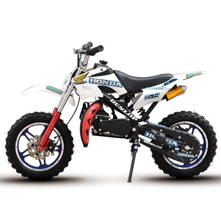 바이크 미니 49CC 오프로드 포켓 산악 스포츠 클래식 오토바이 49CC 2 행정 미니 오프로드 차량 소형 오토바이 성인 미니 스포츠카 전기 오토바이, H화이트 수정 대형 휠 모델