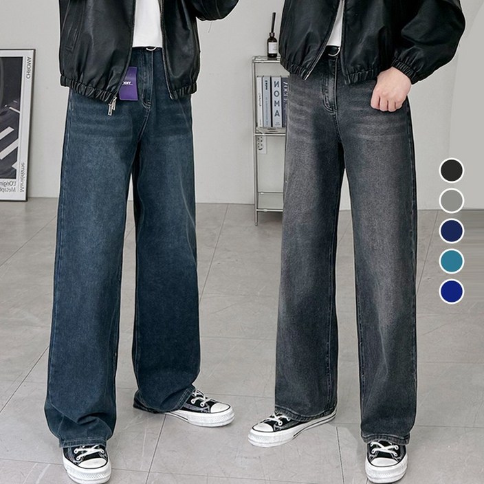 고퀄리티 S-3XL 숏/기본/롱 맨쉬 와이드 데님 청바지