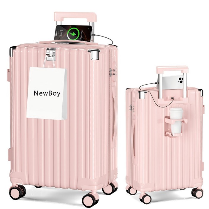 NewBoy 캐리어 20인치 22인치 24인치 기내용 대형 하드 여행용 감성 하드 캐리어 수납 주머니 대용량 패션