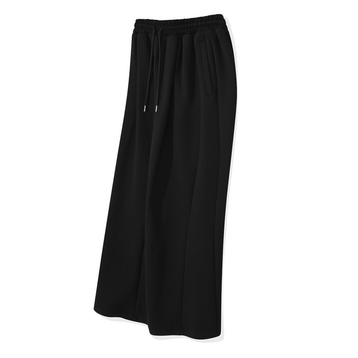 남녀공용 원턱 포인트 사이즈 라인 파트 와이드 스웨트 바지 트레이닝 팬츠