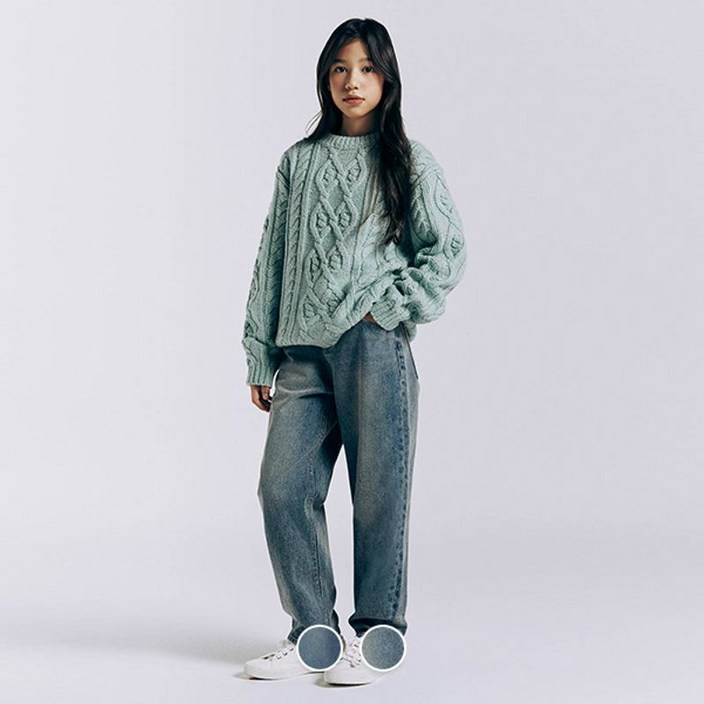 지오다노 주니어 03114931 브러시드 세미 오버핏 데님