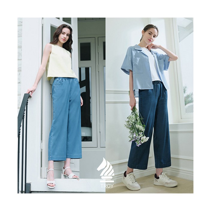 [트로이] 25SS 여성 블랜디드 와이드 데님팬츠 2종