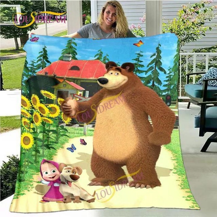 마샤와곰 무릎담요 부드러운 사계절 경량