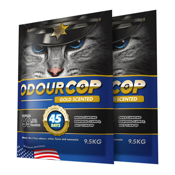 고양이 모래 오더캅 골드 유향 9.5kg x 2개입 1box 먼지없는 벤토나이트