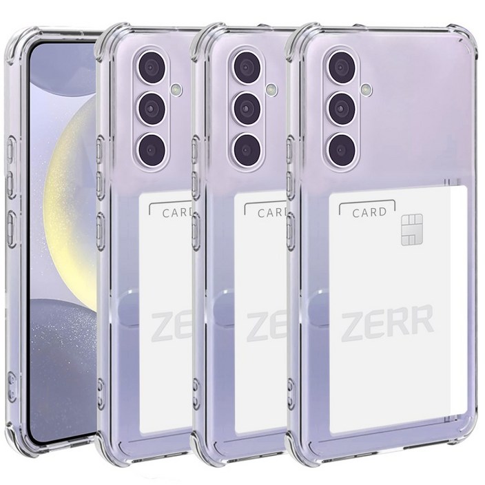 STONESTEEL 1+1+1 갤럭시 S24 플러스 울트라 옆으로 슬라이드 카드 수납 투명 범퍼 젤리 케이스