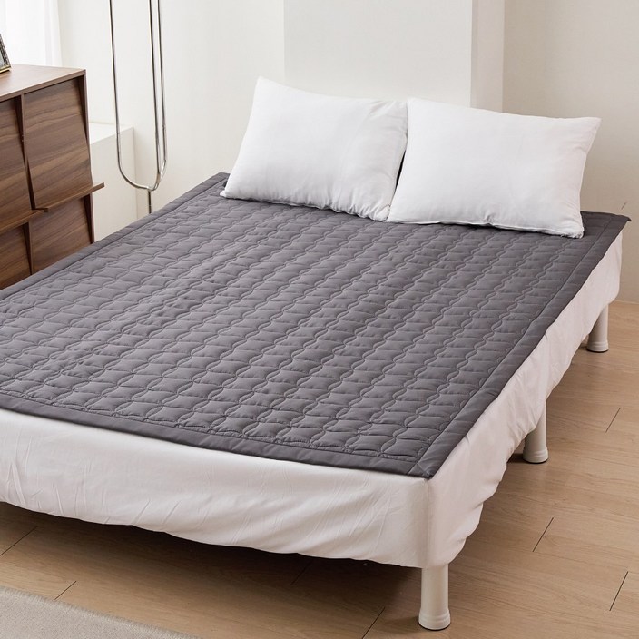 한일의료기 전자파없는 탄소매트 전기매트 전기요, 2인용 더블 (150x200cm), 차콜그레이