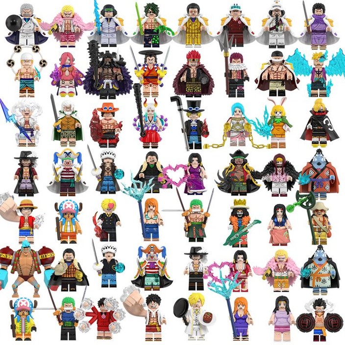 Merero 원피스 캐릭터 피규어 블록 완구 풀세트 미니 호환블록 피규어56p64p세트, 56P, 1개