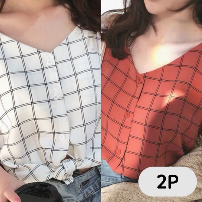 에리페 여성용 랩턴 체크 나시 뷔스티에 2P 에리페 여성용 랩턴 체크 나시 뷔스티에 2P