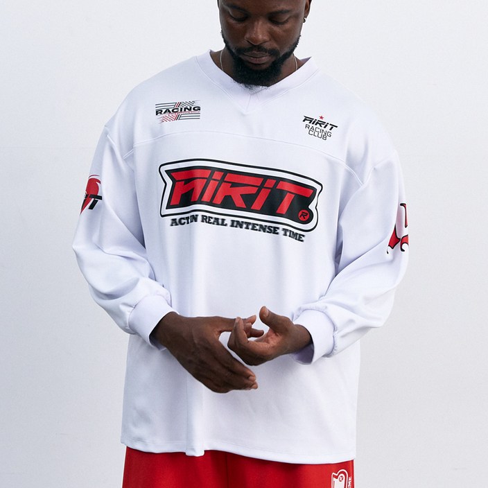 에어릿 오버핏 레이싱 LS 저지 AM1204 WH