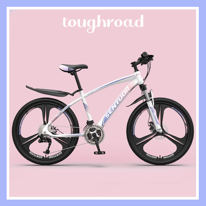 터프로드 입문용 mtb 자전거 산악 성인 여성 여자 학생 로드 사이클 바이크, 1개, 156cm, 화이트 3블레이드휠